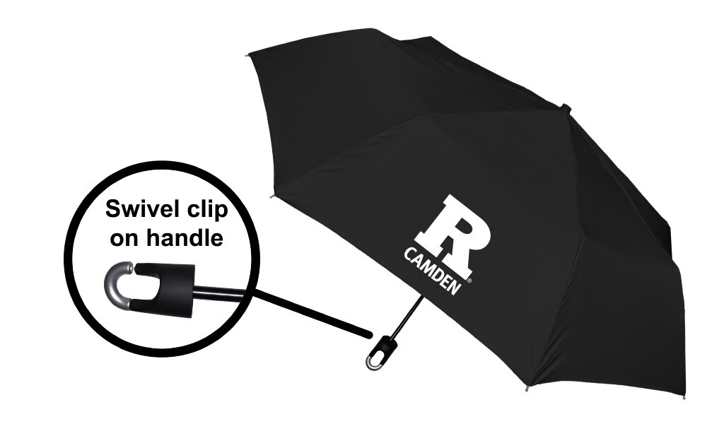 Storm Clip Mini Folding Emblematic Solid Umbrella 42" Coverage