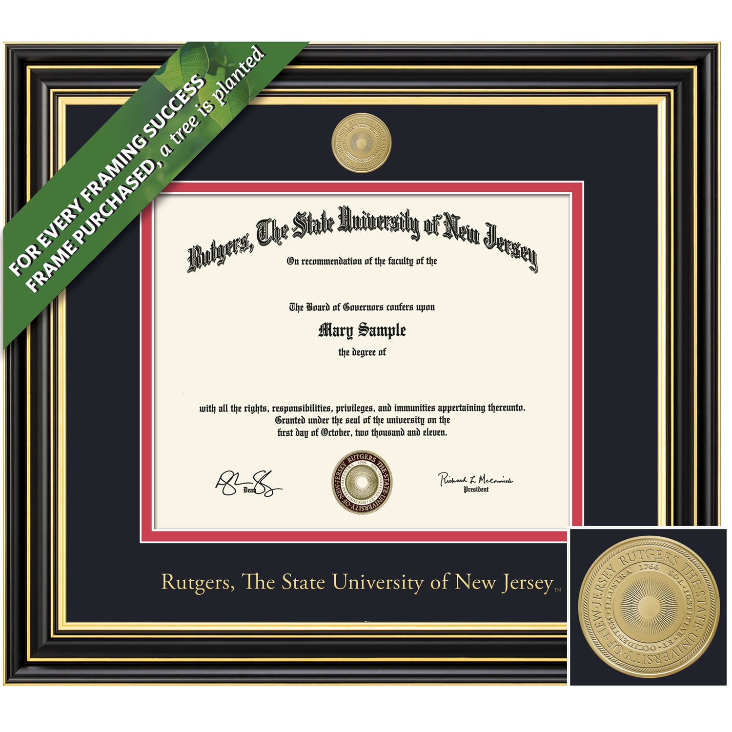 Framing Success 8.5 x 11 Prestige Gold Medallion Bachelors Diploma Frame