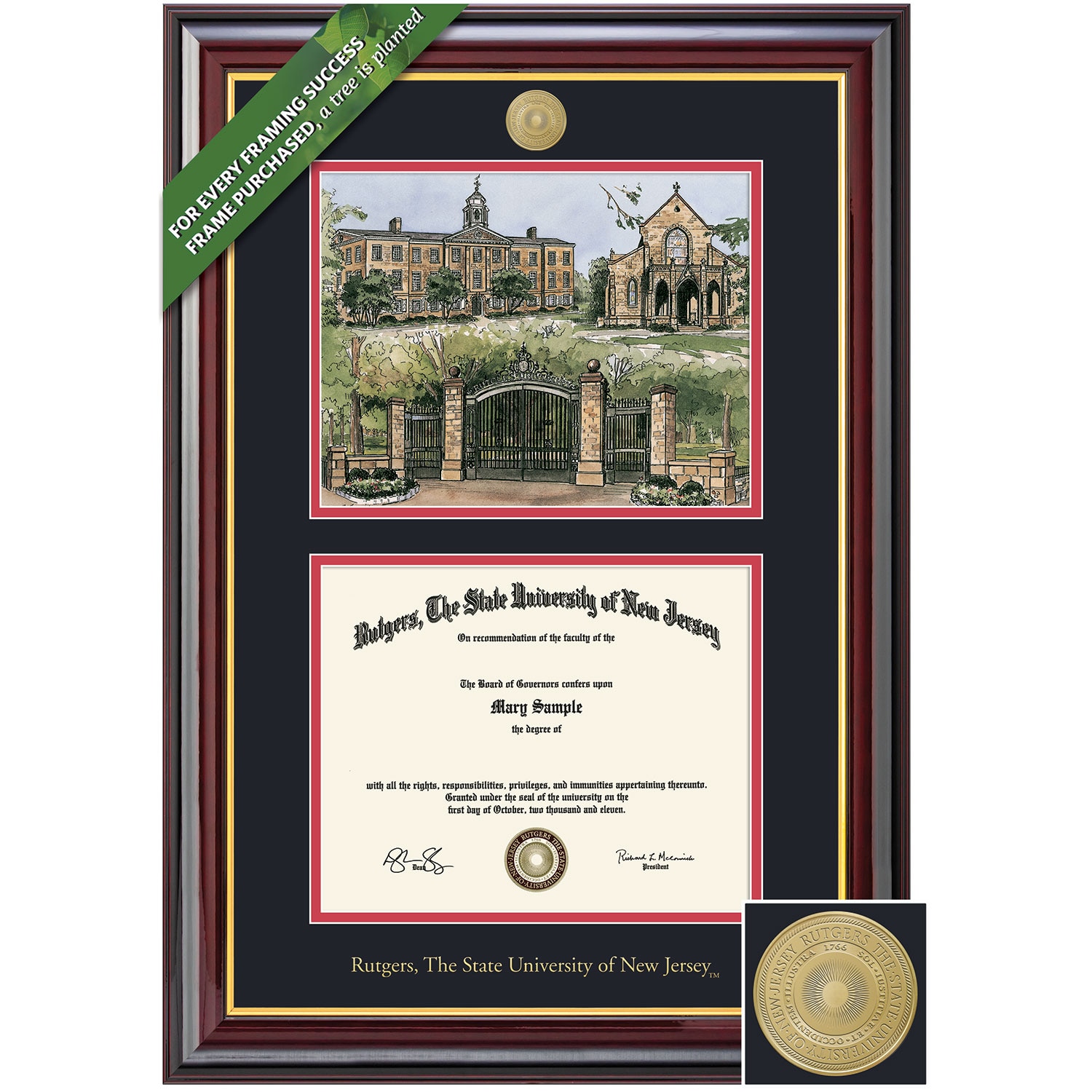 Framing Success 8.5 x 11 Windsor Gold Medallion Bachelors Masters Diploma/Litho Frame