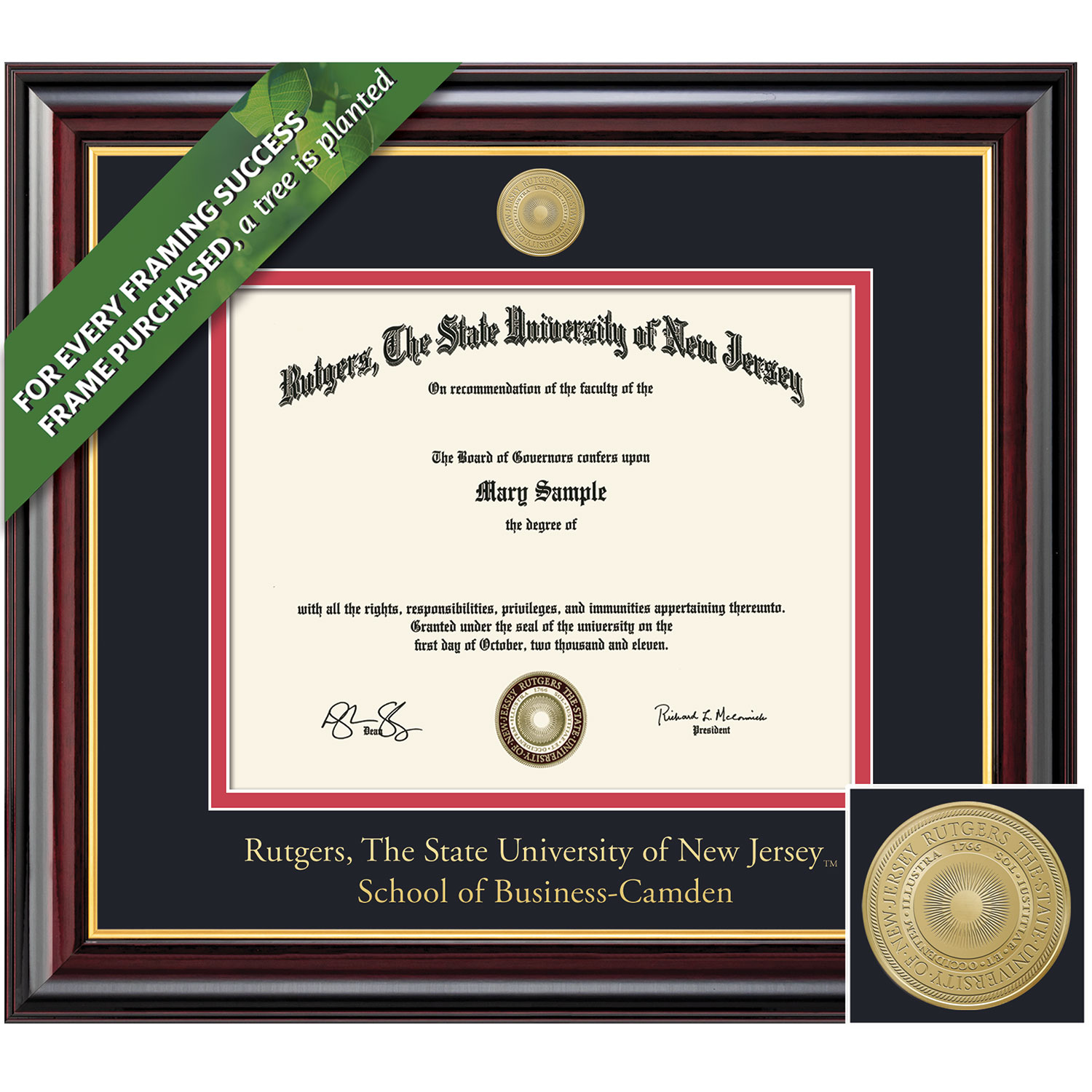 Framing Success 8.5 x 11 Windsor Gold Medallion Business Diploma Frame
