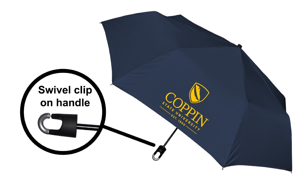 Storm Clip Mini Folding Emblematic Solid Umbrella 42" Coverage