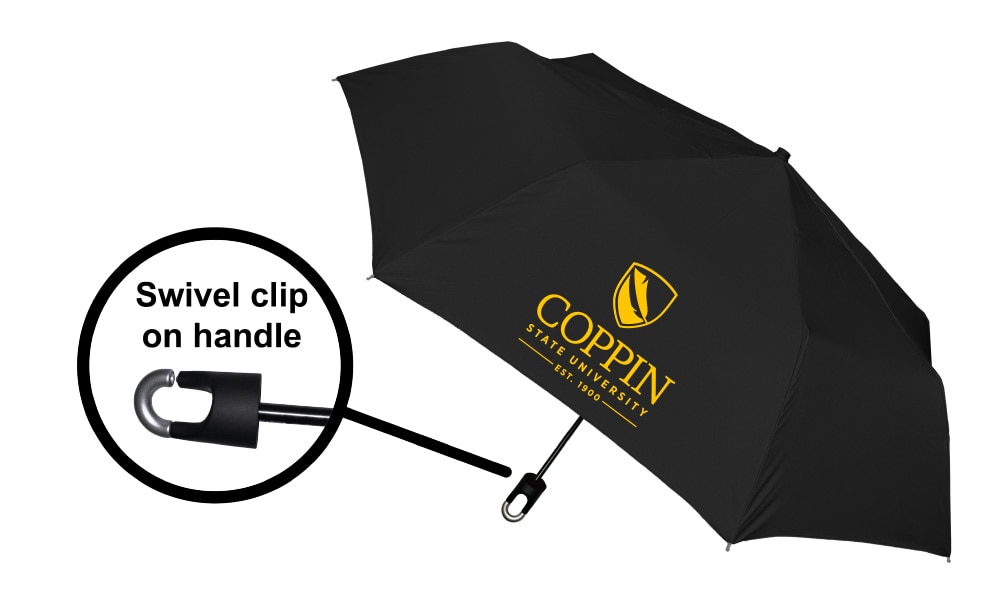 Storm Clip Mini Folding Emblematic Solid Umbrella 42" Coverage
