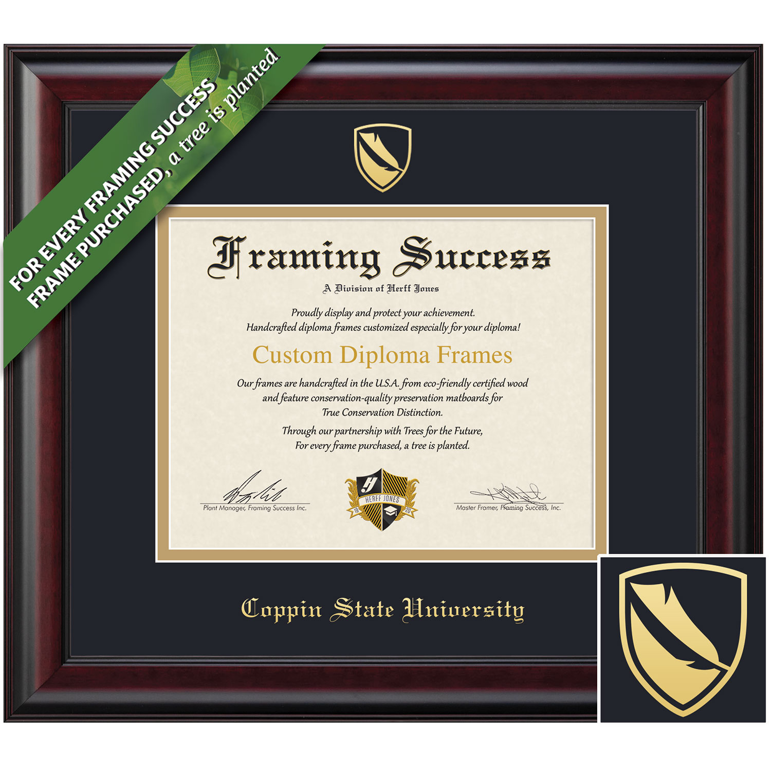Framing Success 8.5 x 11 Classic Gold Embossed School Seal Bachelors Diploma Frame