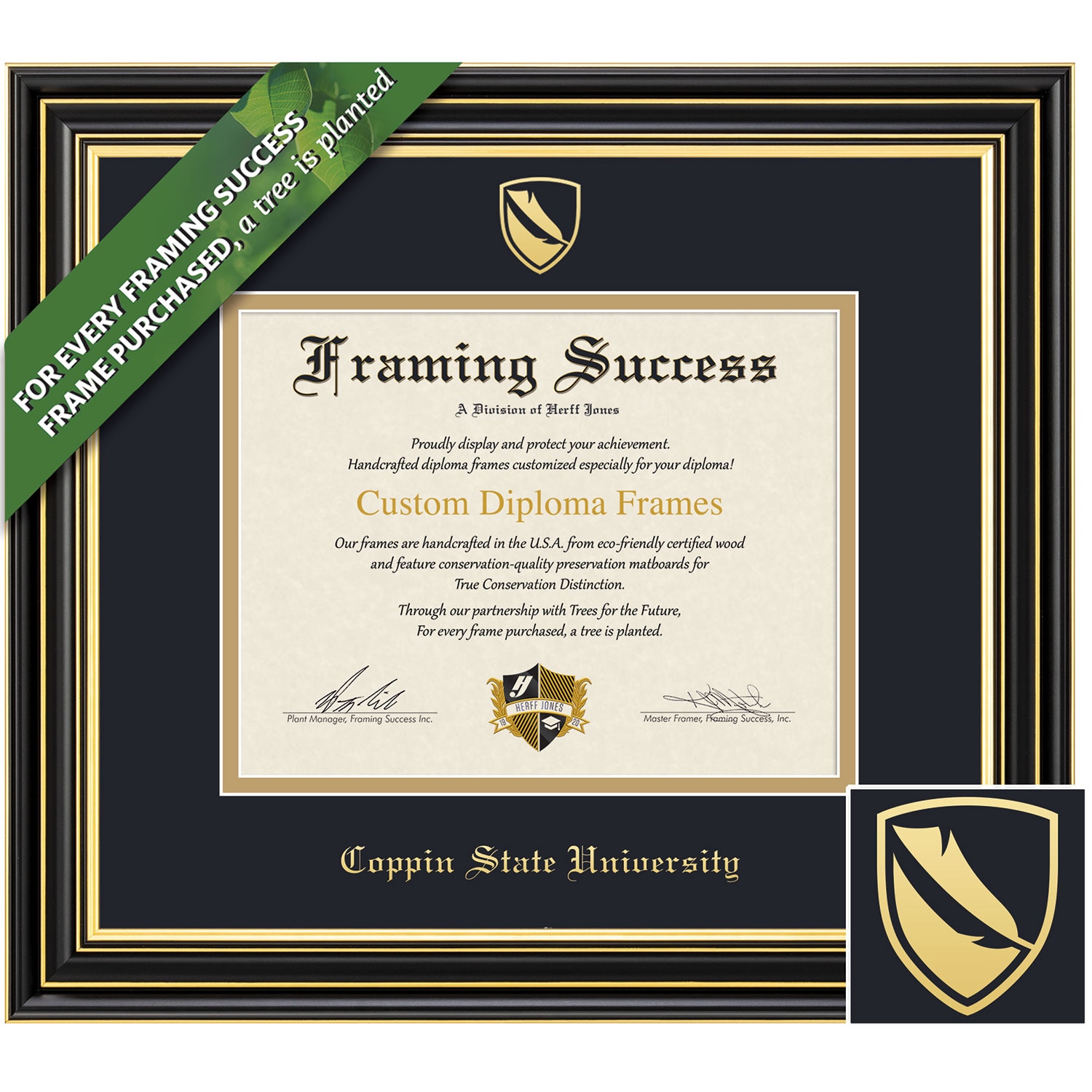 Framing Success 8.5 x 11 Prestige Gold Embossed School Seal Bachelors Diploma Frame