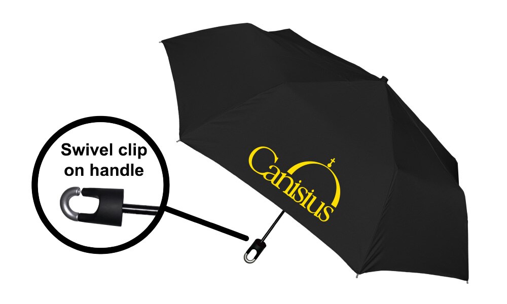 Storm Clip Mini Folding Emblematic Solid Umbrella 42" Coverage