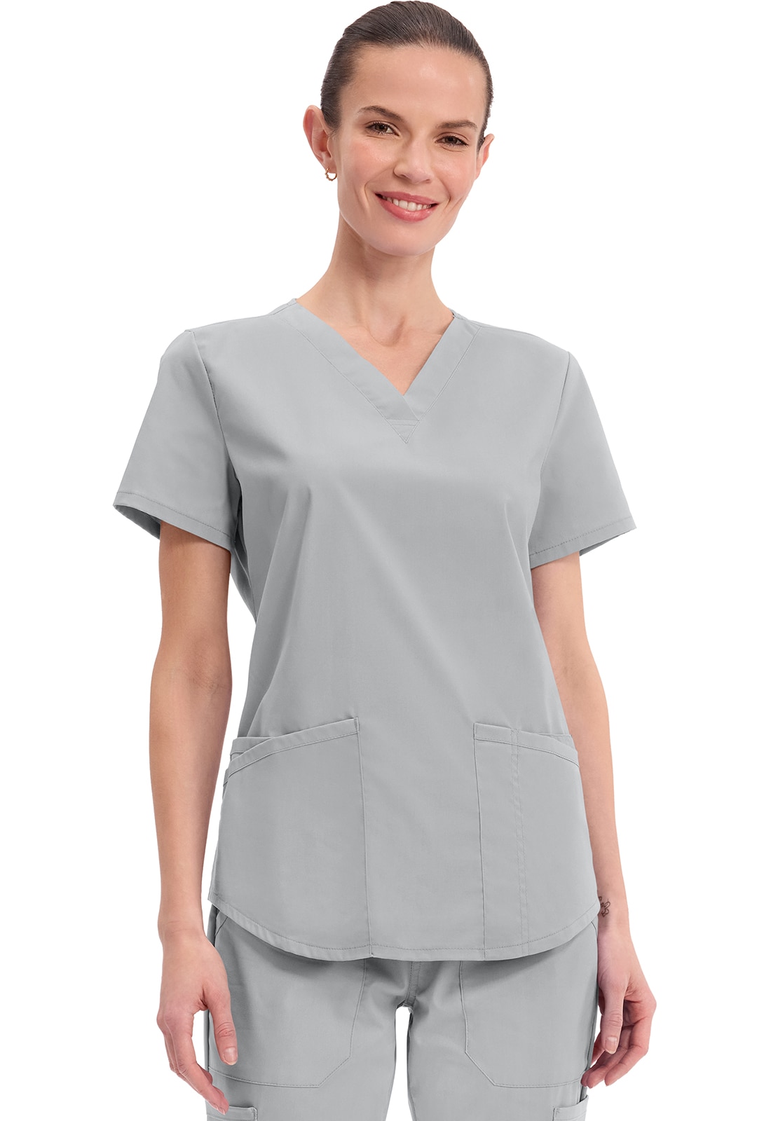 WW665 Women Scrub Top Emb