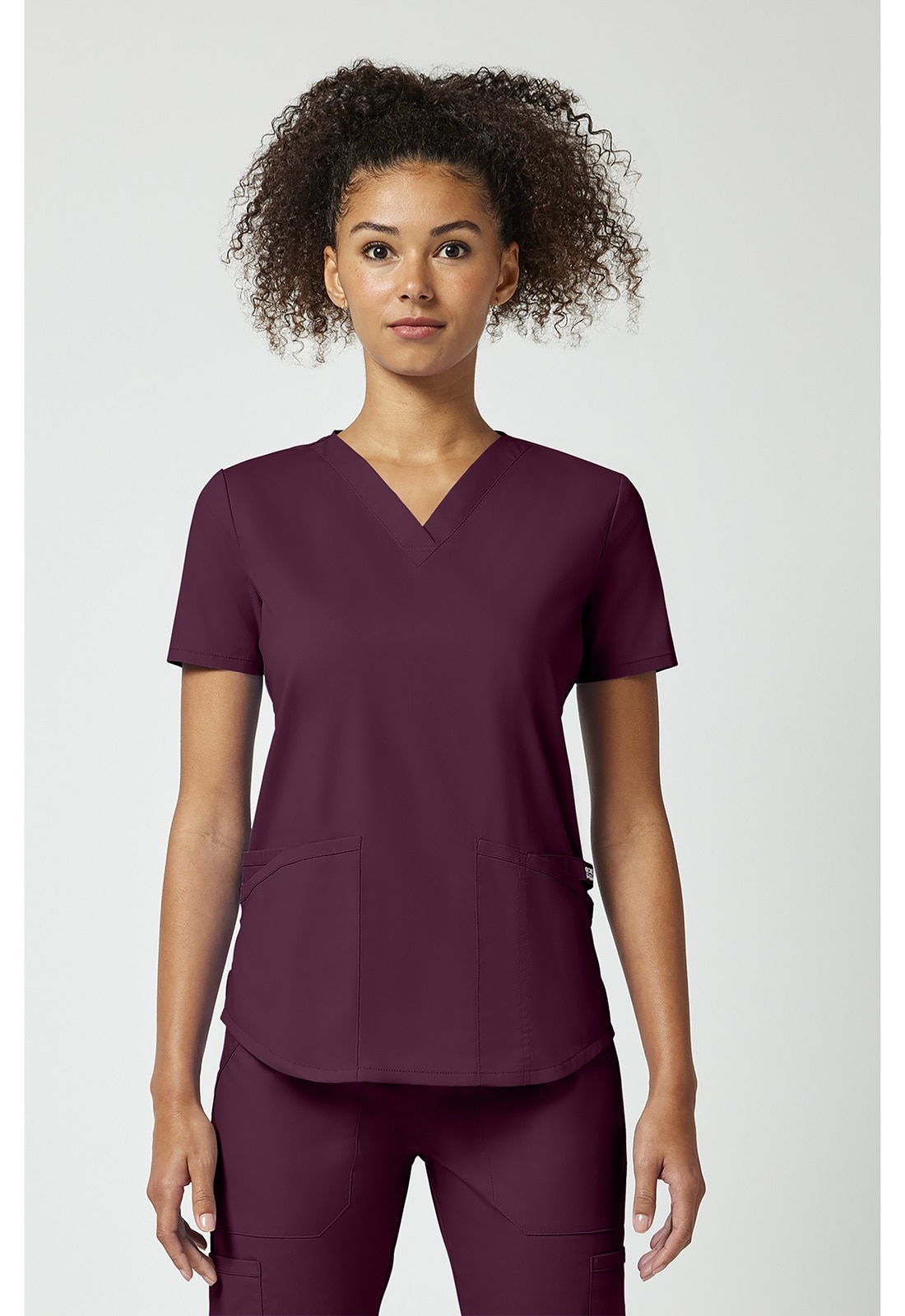 WW665 Women Scrub Top WINE