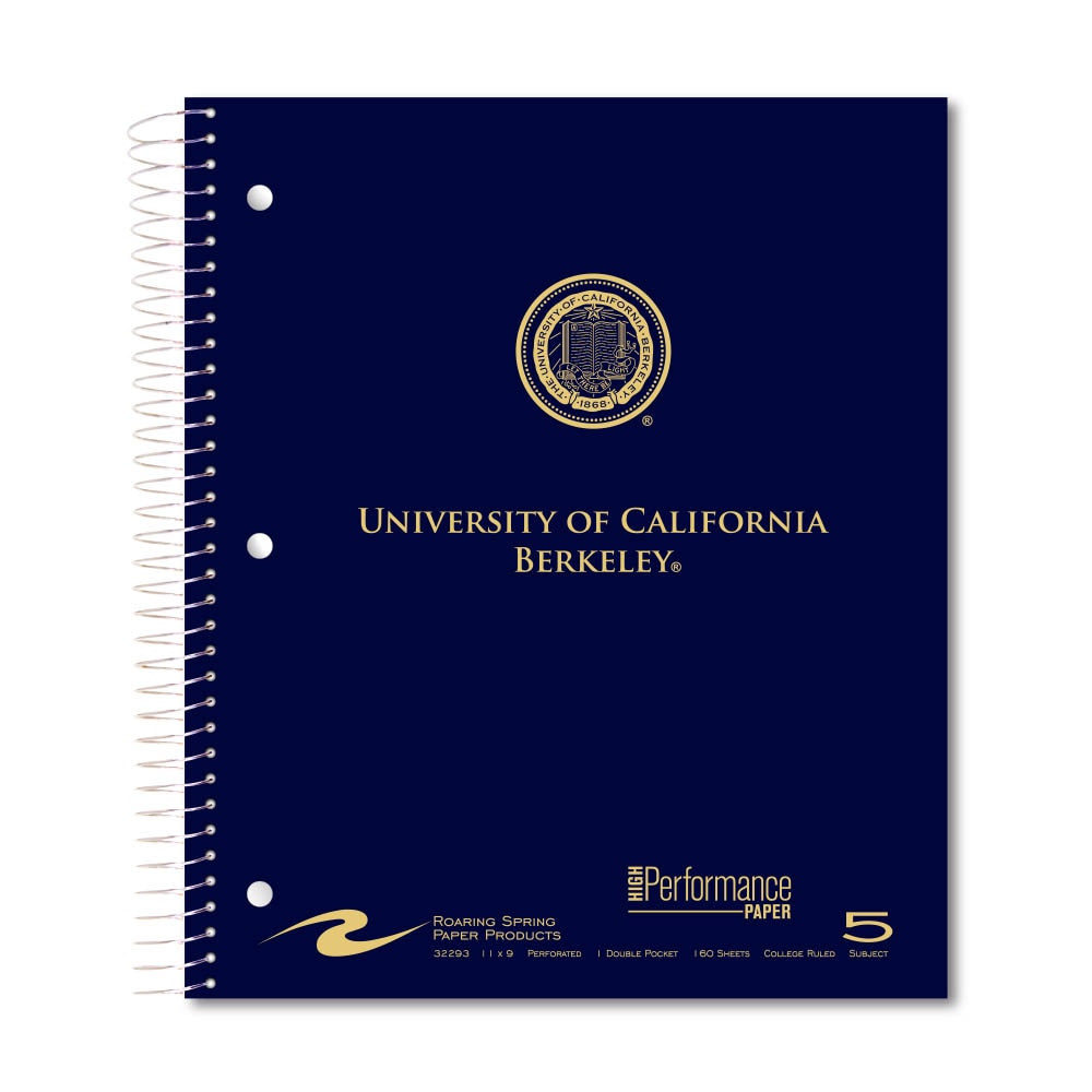 Roaring Premium 3 Subject Notebook, 8.5x11 College Ruled 20lb Paper, Pressboard Foil Cover