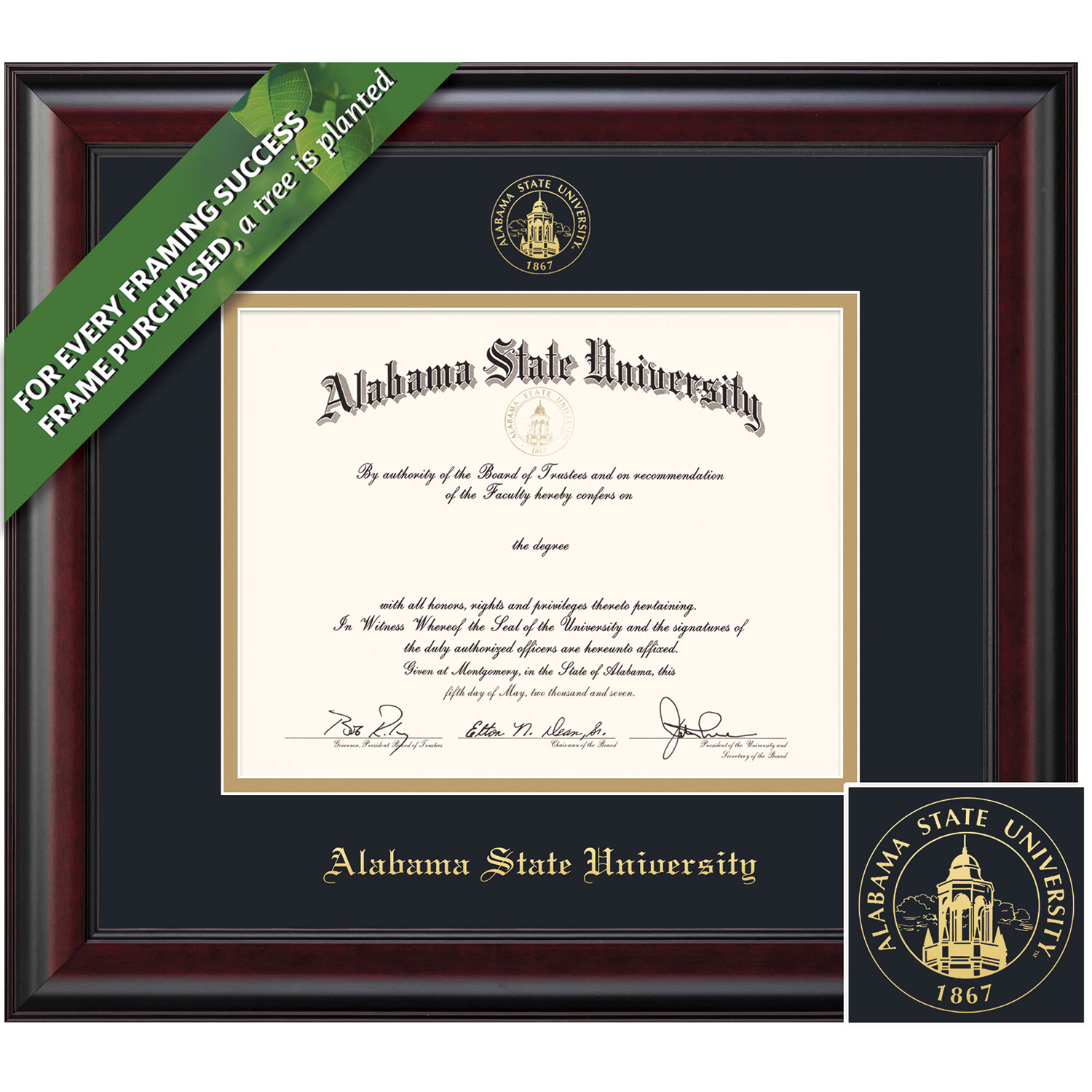 Framing Success 8.5 x 11 Classic Gold Embossed School Seal Bachelors Masters Diploma Frame