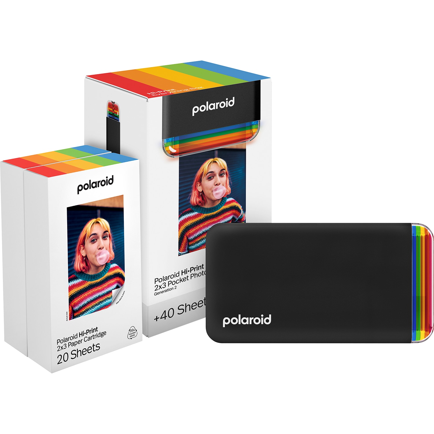 Polaroid Hi-Print Gen 2 Pocket Printer Everything Box 2x3 Black