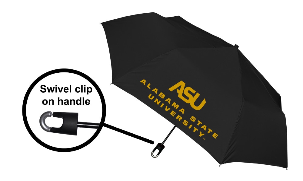 Storm Clip Mini Folding Emblematic Solid Umbrella 42" Coverage