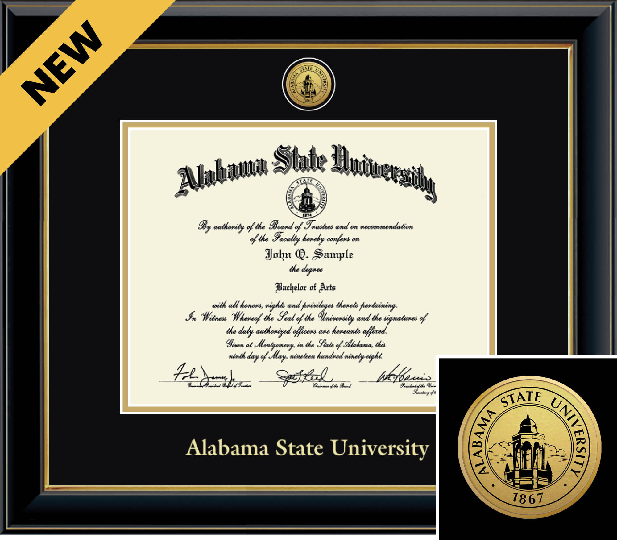 Church Hill Classics Onyx 8.5x11 Black Diploma Frame