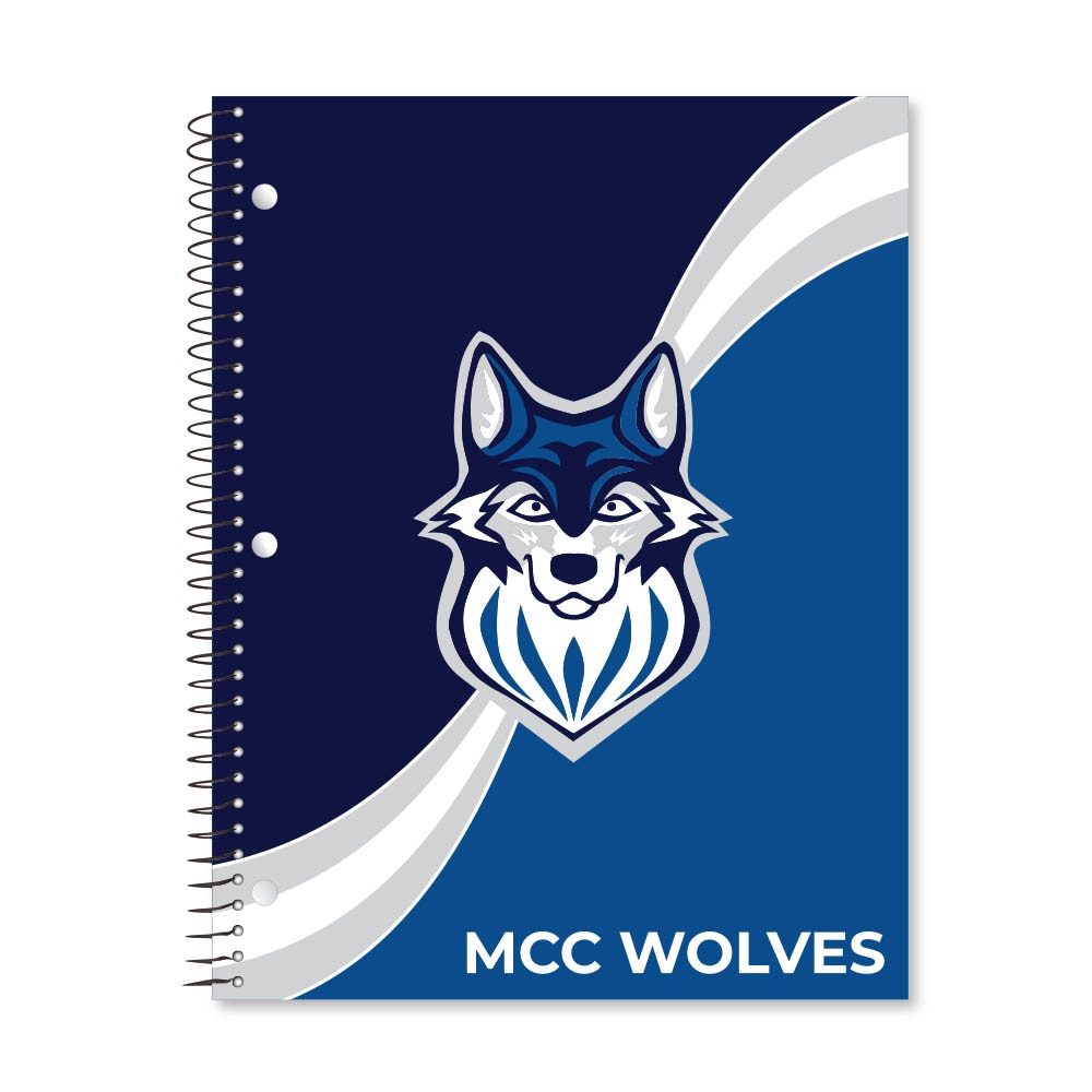 Digi Curve Divide 1 Subject 11"x8.5" 70 Count College Ruled Spiral Notebook