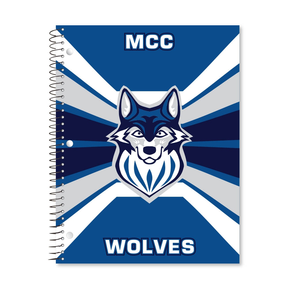 Digi Color Warp 1 Subject 11"x8.5" 70 Count College Ruled Spiral Notebook