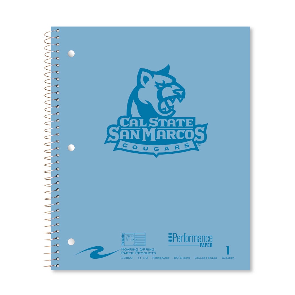 Roaring Premium 1 Subject Notebook, 8.5x11 College Ruled 20lb Paper, Pressboard Foil Cover