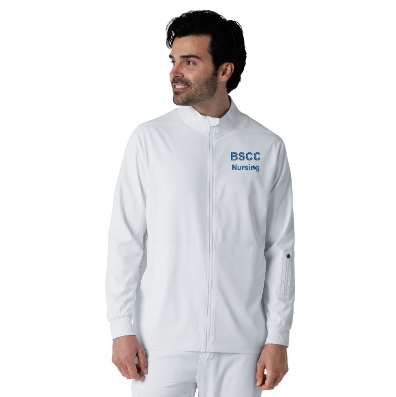 BSCC1 Mens Warm Up Scrub Jacket White