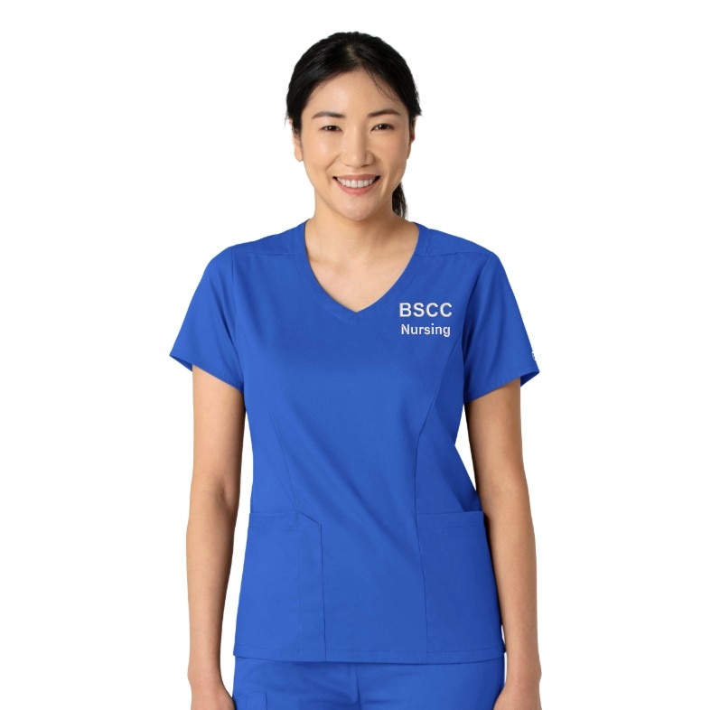 BSCC1 Womens 2-Pocket V-Neck Top Royal