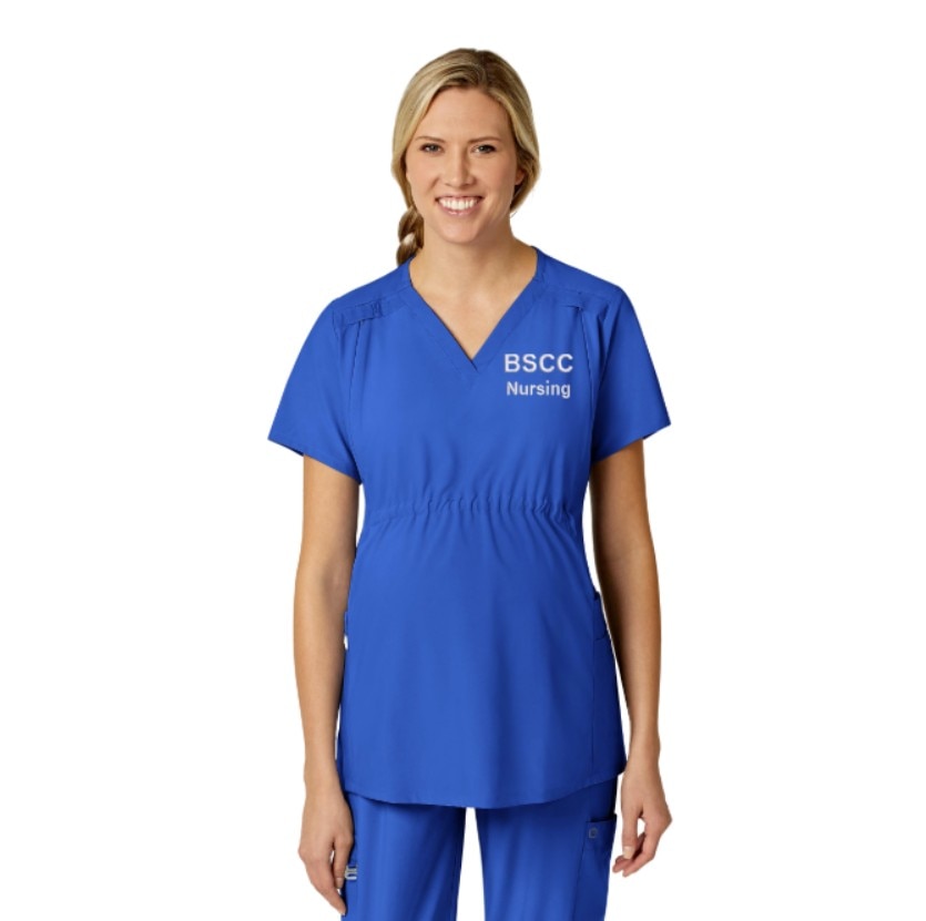 BSCC1 Maternity V-Neck Scrub Top Royal