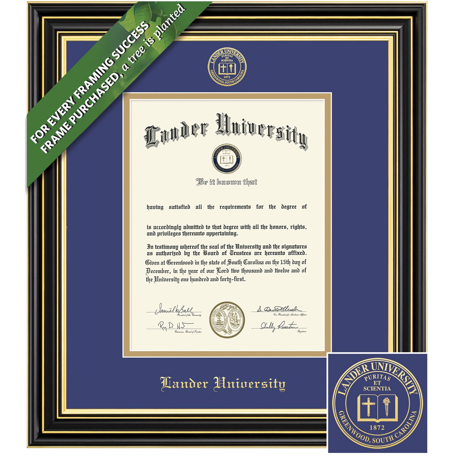 Framing Success 14 x 11 Prestige Gold Embossed School Seal Bachelors Masters Diploma Frame