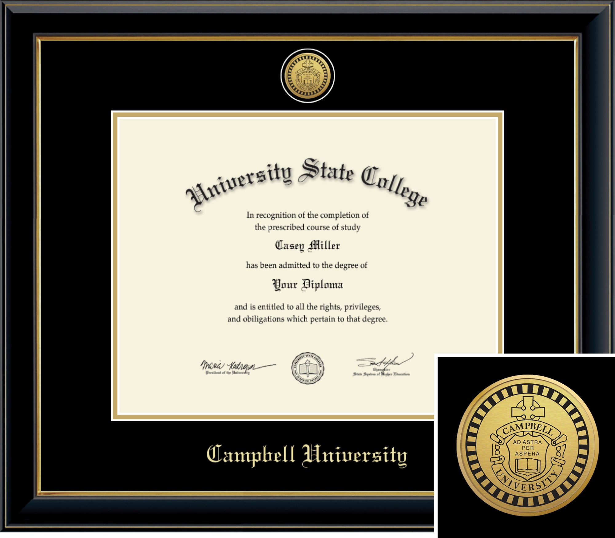 Church Hill Classics Onyx 11x14 Black Diploma Frame