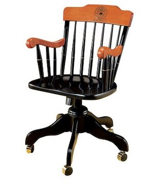Swivel Desk Chair in Black and Cherry