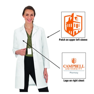 Campbell Custom DecoratedLadies Professor Lab Coat Logo 3L  Emb