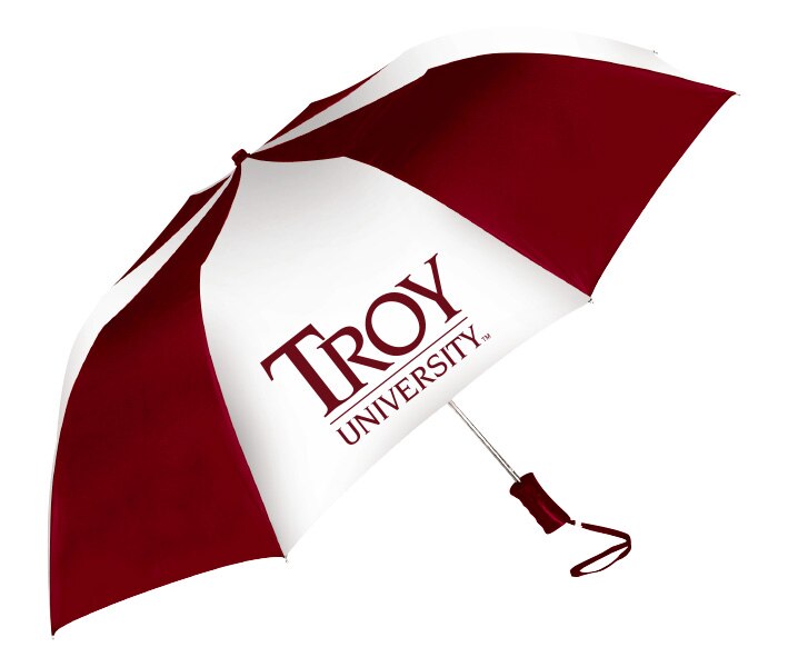 Troy University Trojans "The Sport" 2-Tone Emblematic Umbrella Automatic Folding 48" Coverage