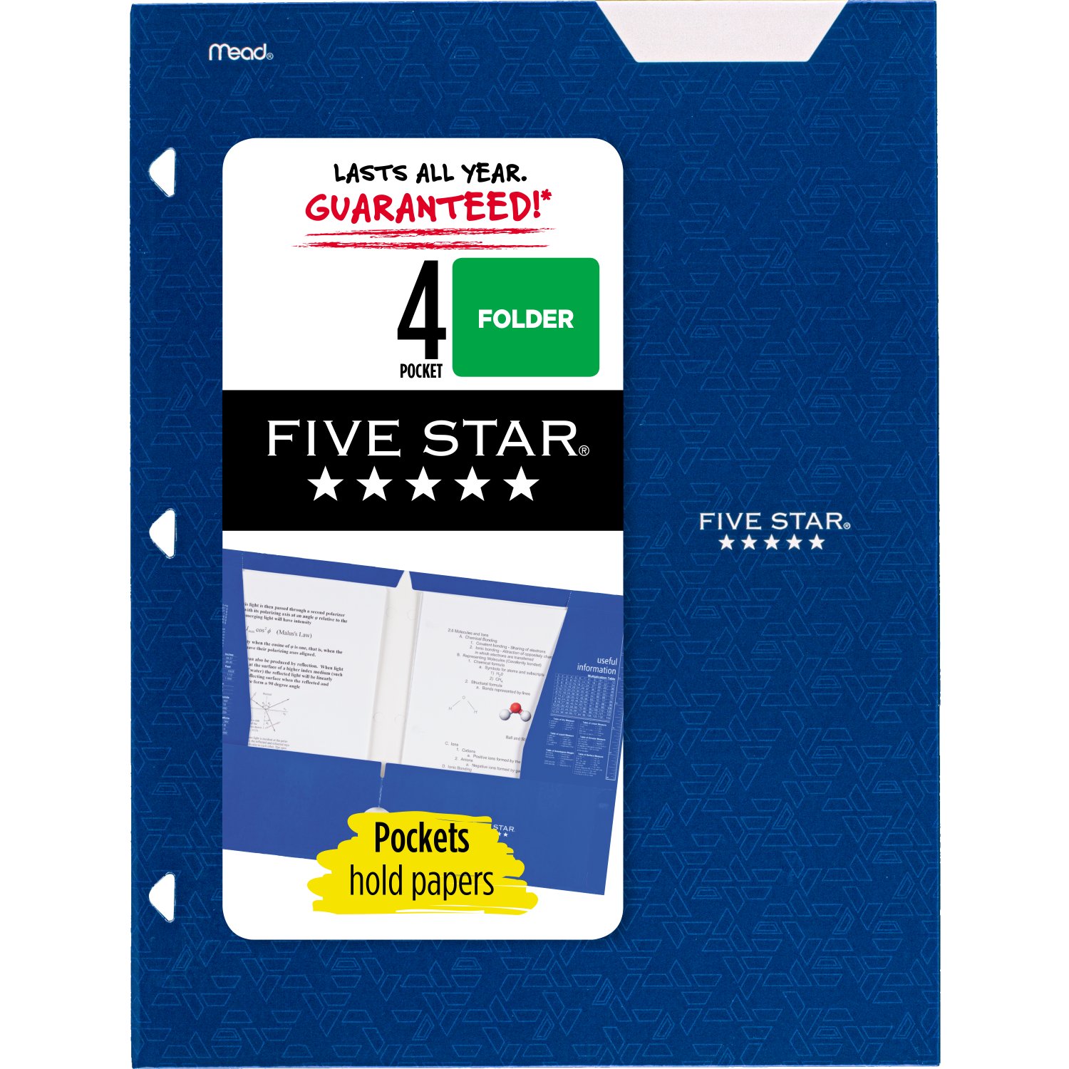 Five Star 4Pocket Paper Folder Assorted Colors