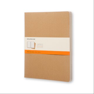 Moleskine Cahier Journal (Set of 3) XXL Ruled Kraft Brown Soft Cover