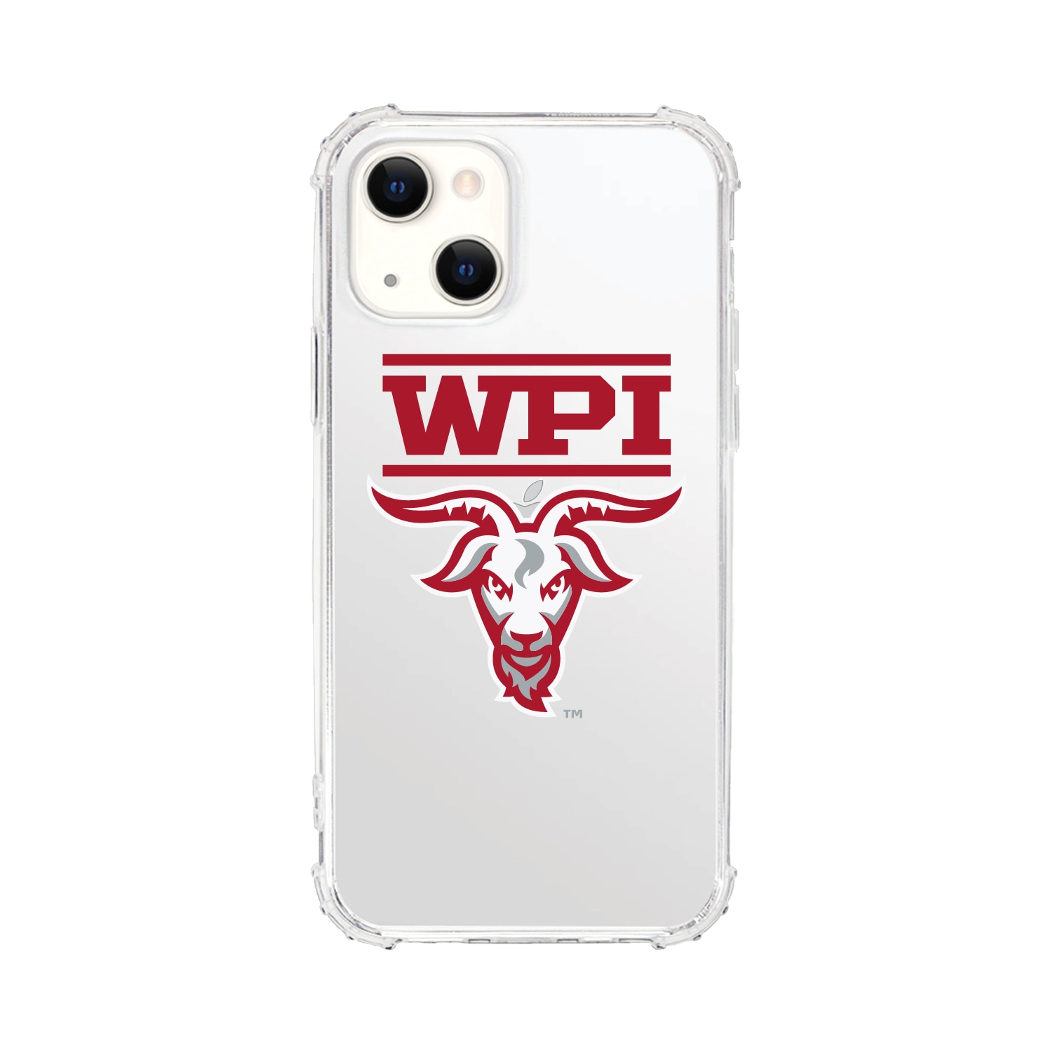 Worcester Polytechnic Institute Clear Tough Edge Phone Case, Classic- iPhone 14