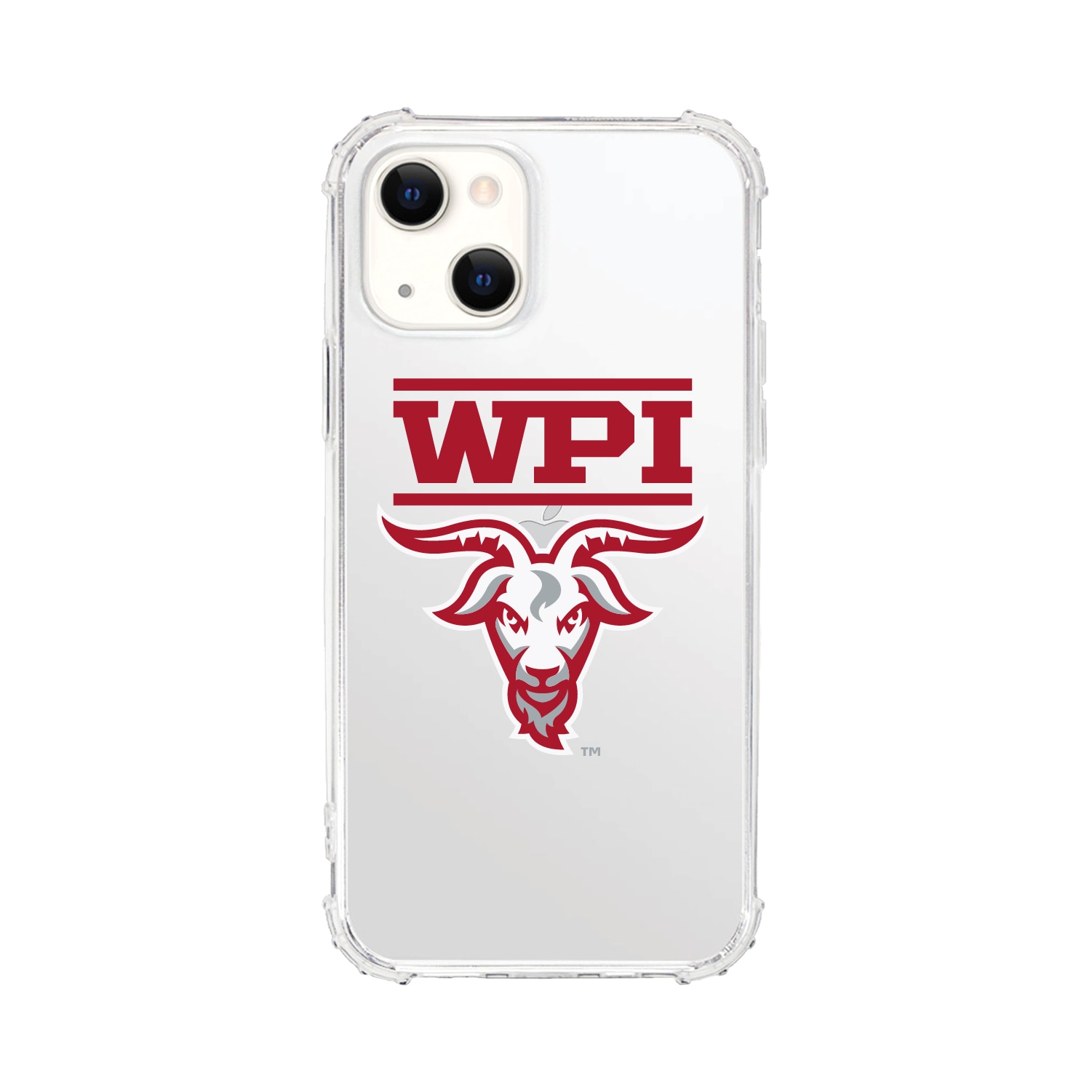 Worcester Polytechnic Institute Clear Tough Edge Phone Case, Classic- iPhone 14 Plus