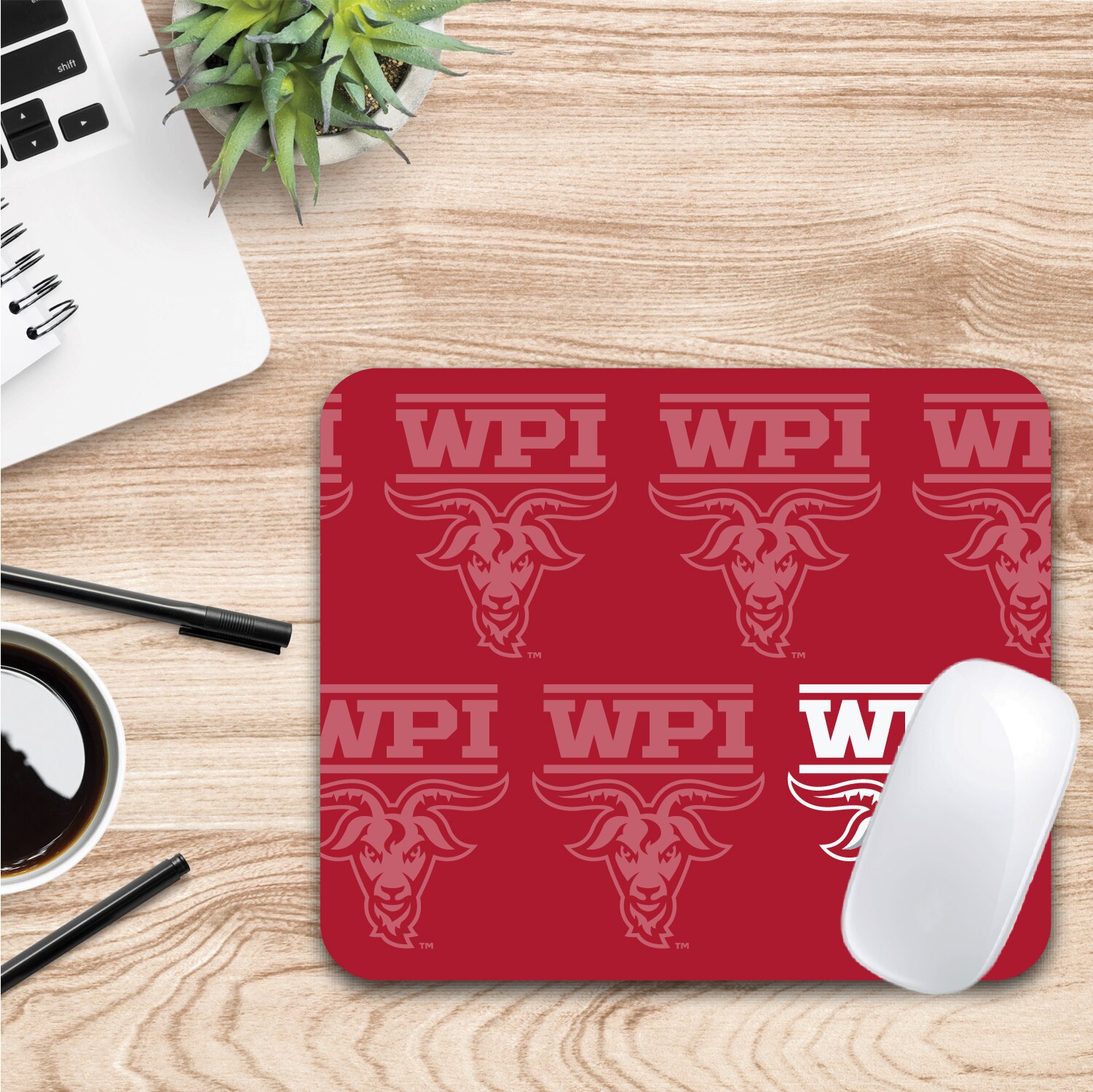 Worcester Polytechnic Institute - Mousepad, Mascot Repeat V1