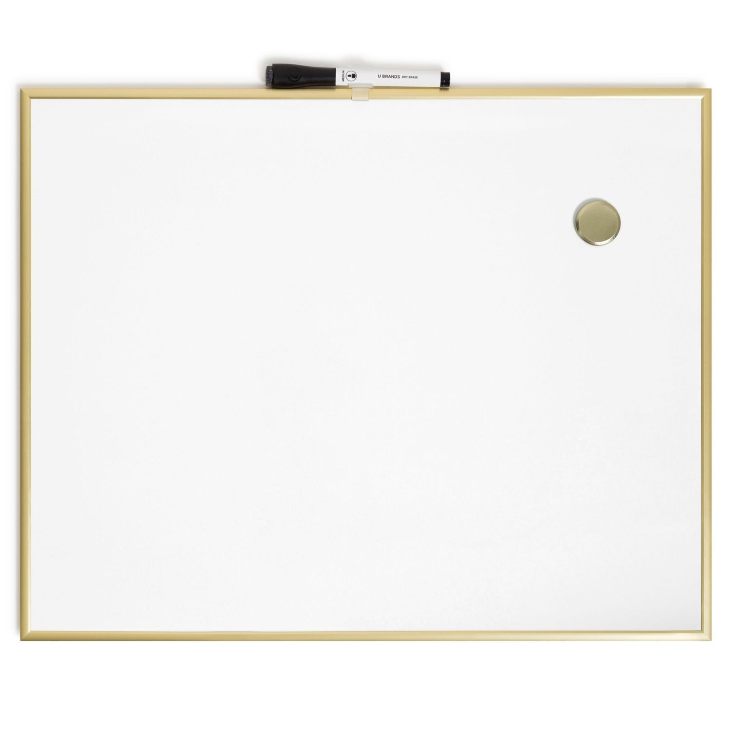 U Brands Dry Erase Board, Gold Metal Frame 16x20